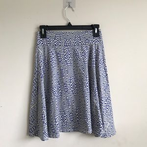 yellow and blue patterned girls skirt